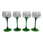 Green stemmed glasses