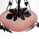 Suspension en fer forgé, vasque rose à décor floral, Art Deco, Circa 1930