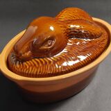 Terrine en céramique La Bourguignonne lapin XXème