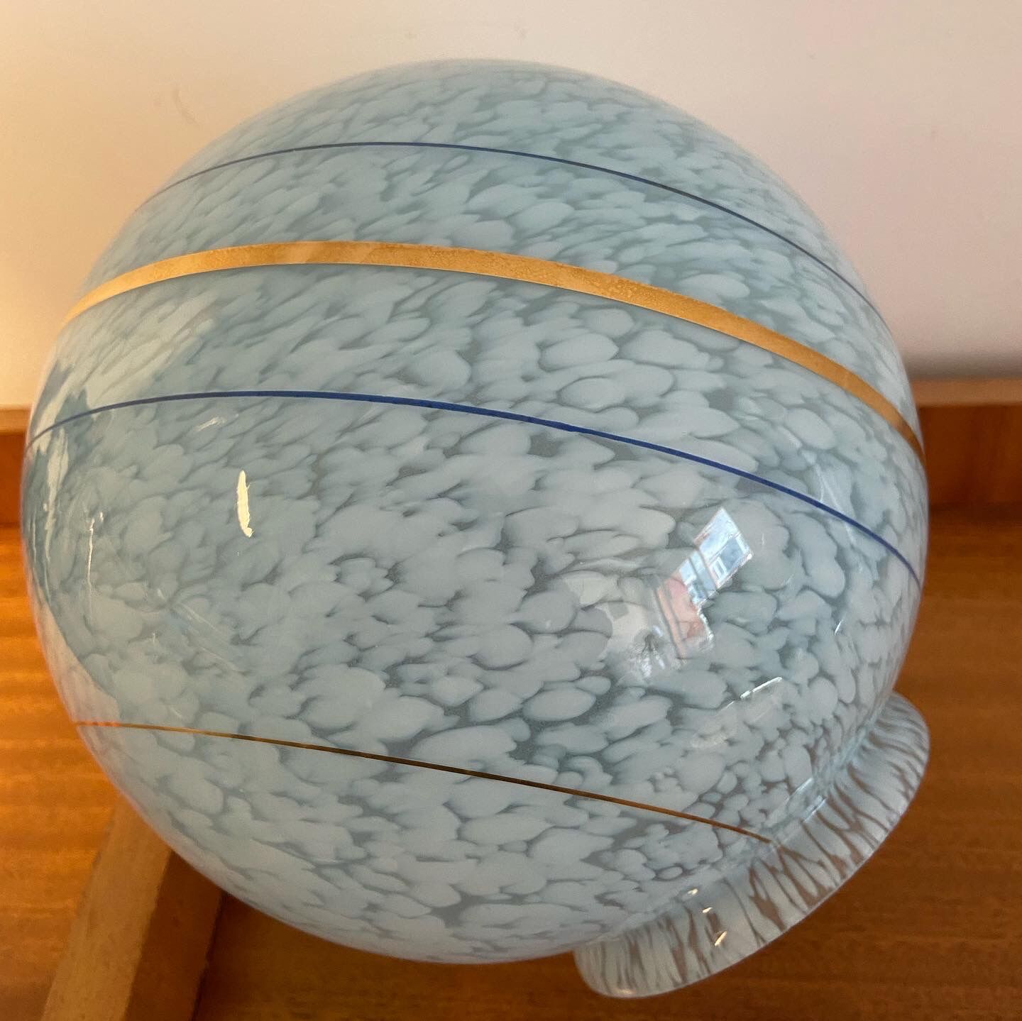 Lampe à poser verre de clichy bleu