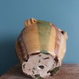 Provençal flower pot planter cache pot in glazed terracotta