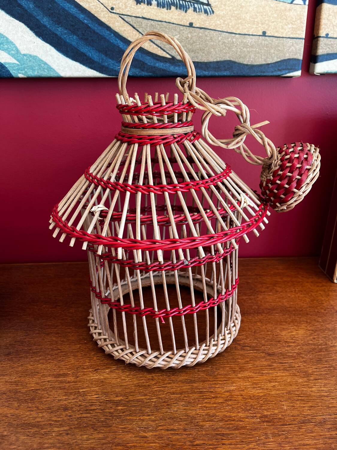 Suspension cage en osier