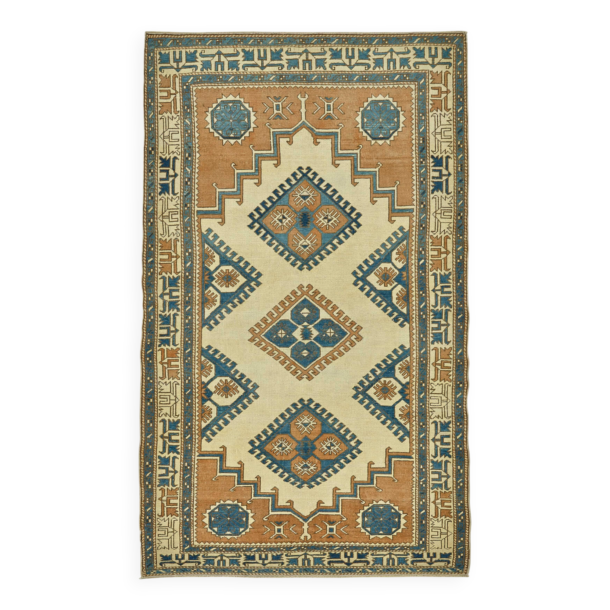 Turkish Vintage Anatolian Rug 134 cm x 214 cm