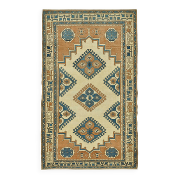 Tapis vintage anatolien turc 134 cm x 214 cm