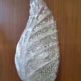 Murano, leaf sconces in worked transparent glass, 1940s