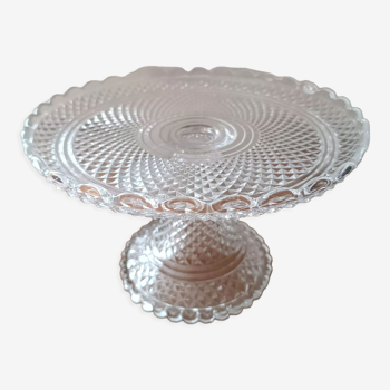 Baccarat antique crystal cake cup on molded pedestal