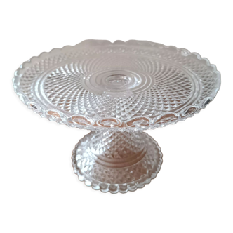 Baccarat antique crystal cake cup on molded pedestal