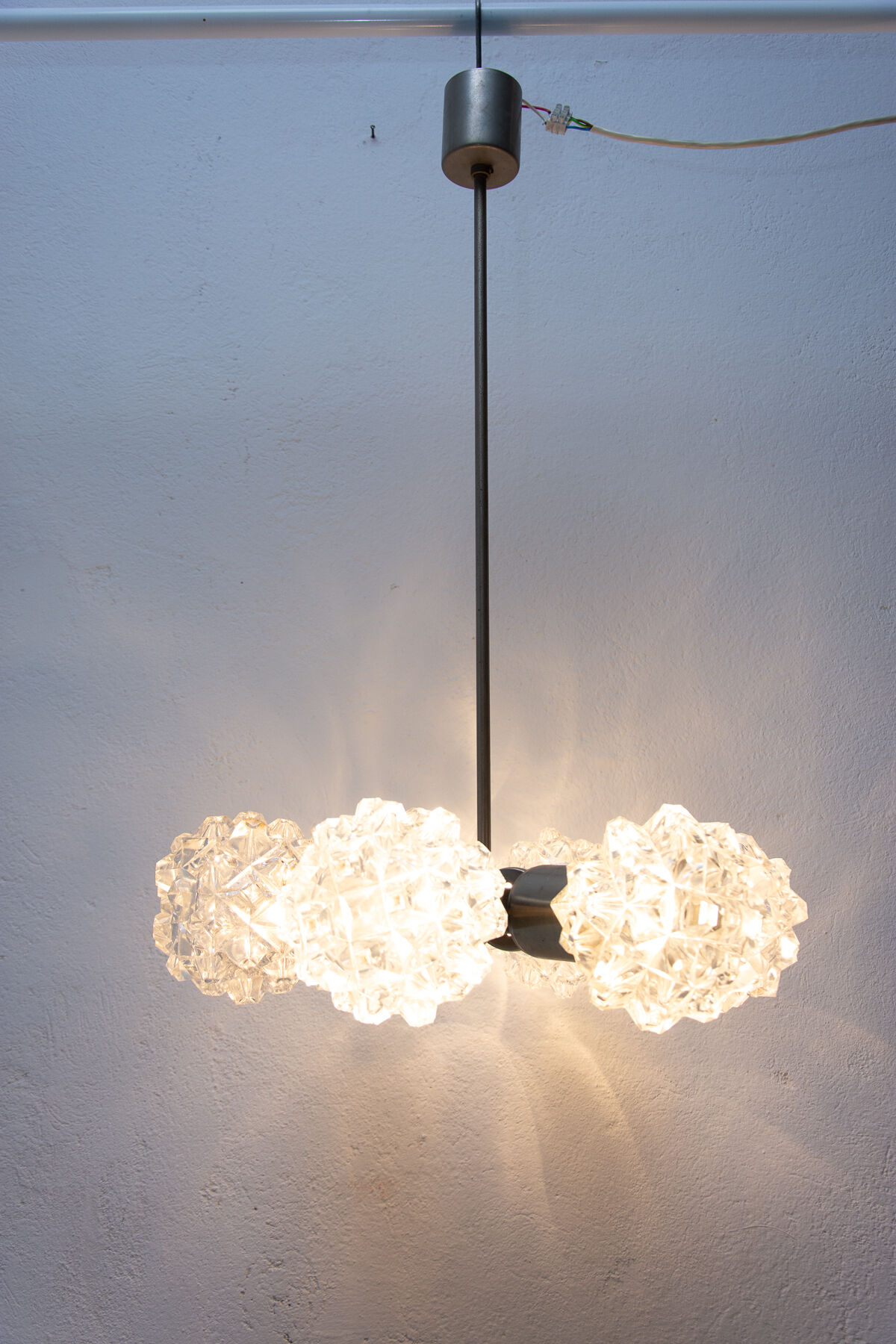 Cut glass pendant chandelier for Kamenický Šenov, 1970´s