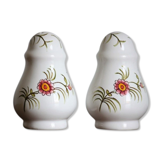 Salt shaker/pepper duo in glazed ceramic from Briare