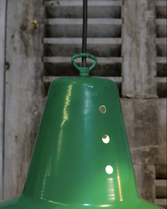 Industrial lamp shed lampshade in green aluminum