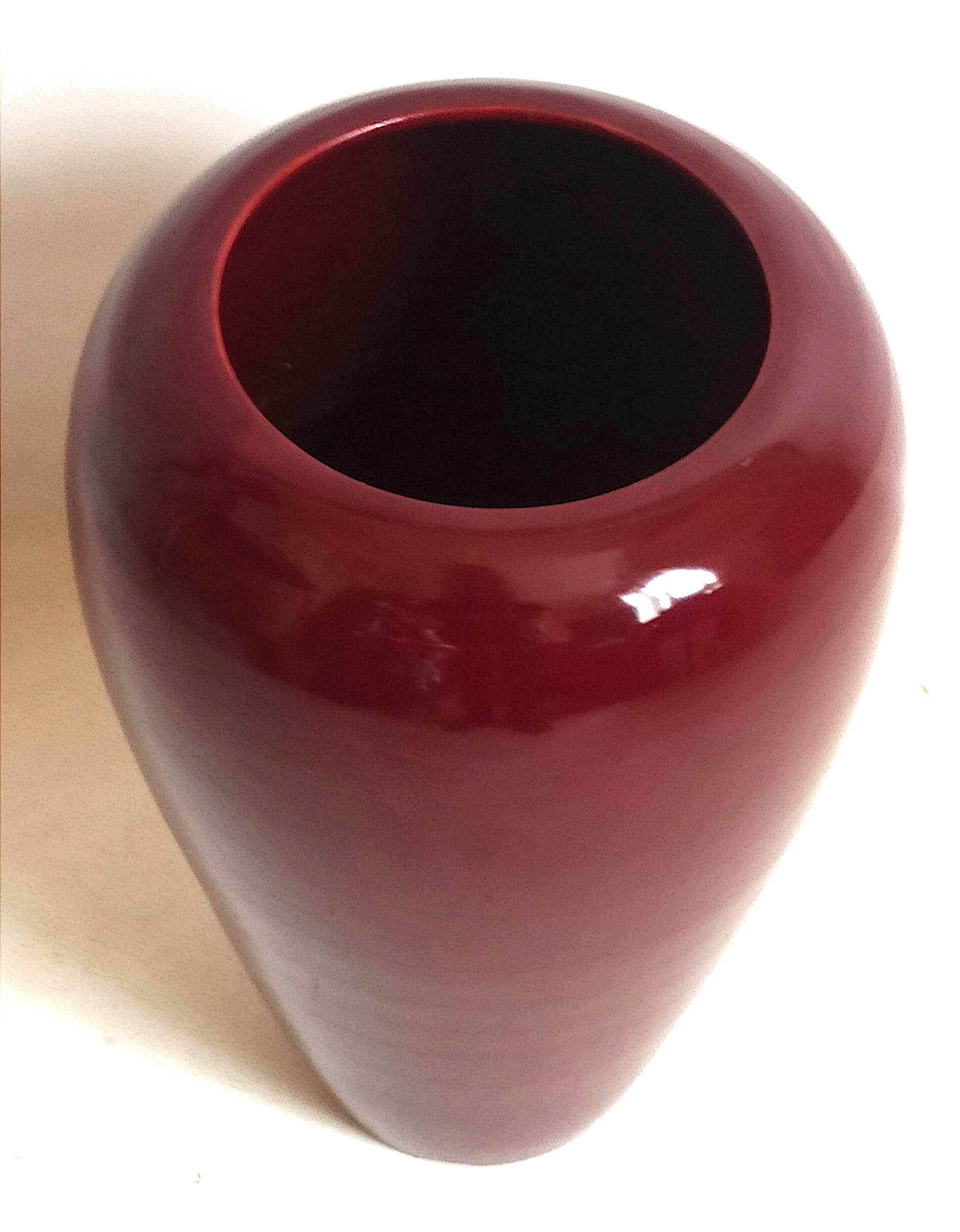 Bordeaux ceramic vase Height 30 cm