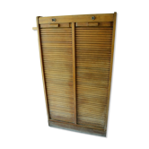 60s oak curtain cabinet