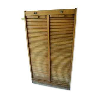 60s oak curtain cabinet