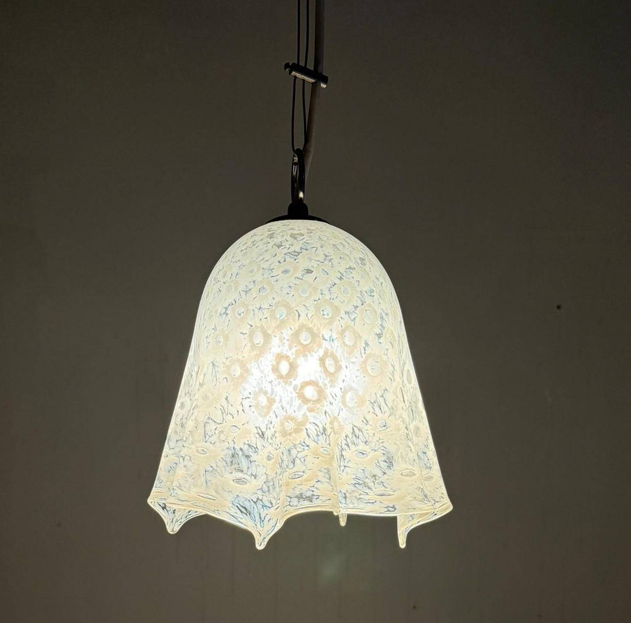 Paolo Venini. Mid-century ceiling lamp 'Fazzoletto', Murano glass, La Murrina, Italy, 1970s.