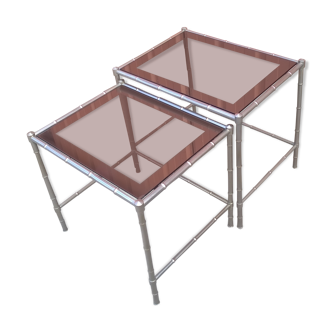 Tables gigognes acier bambou