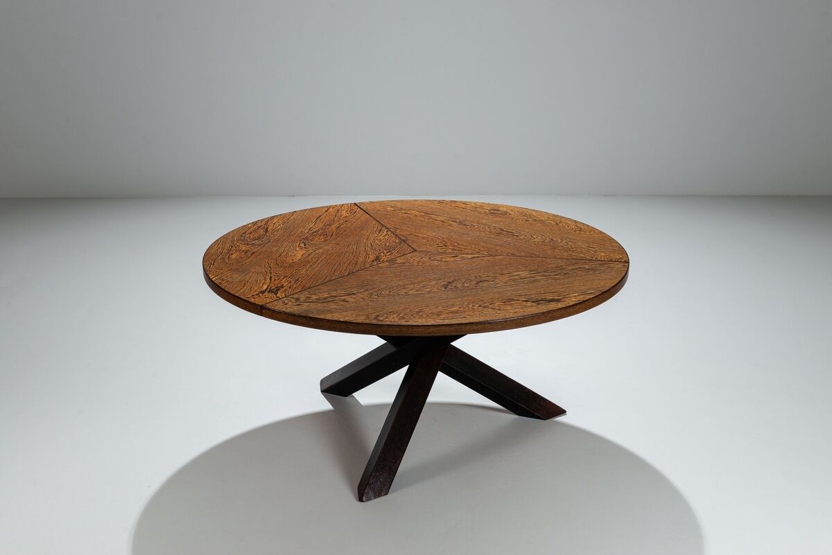 Gerard Geytenbeek tripod dining table in wenge, The Netherlands, 1960