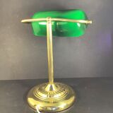 Green opaline library lamp