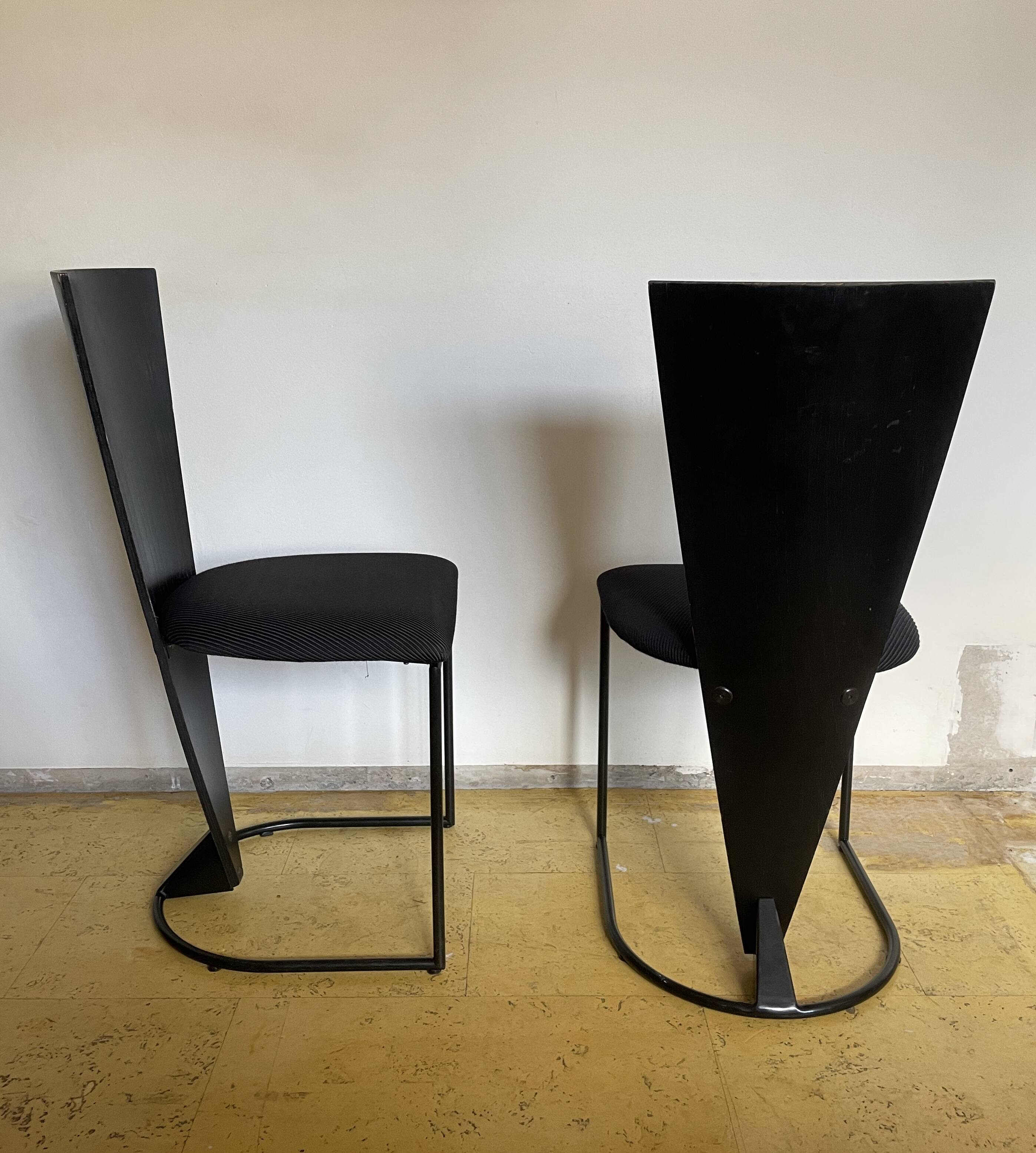 Set of 6 black Zino Memphis chairs for Harvink