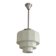 Art Deco pendant light in white Skycraper opaline
