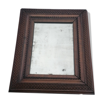 Old mirror with wooden frame