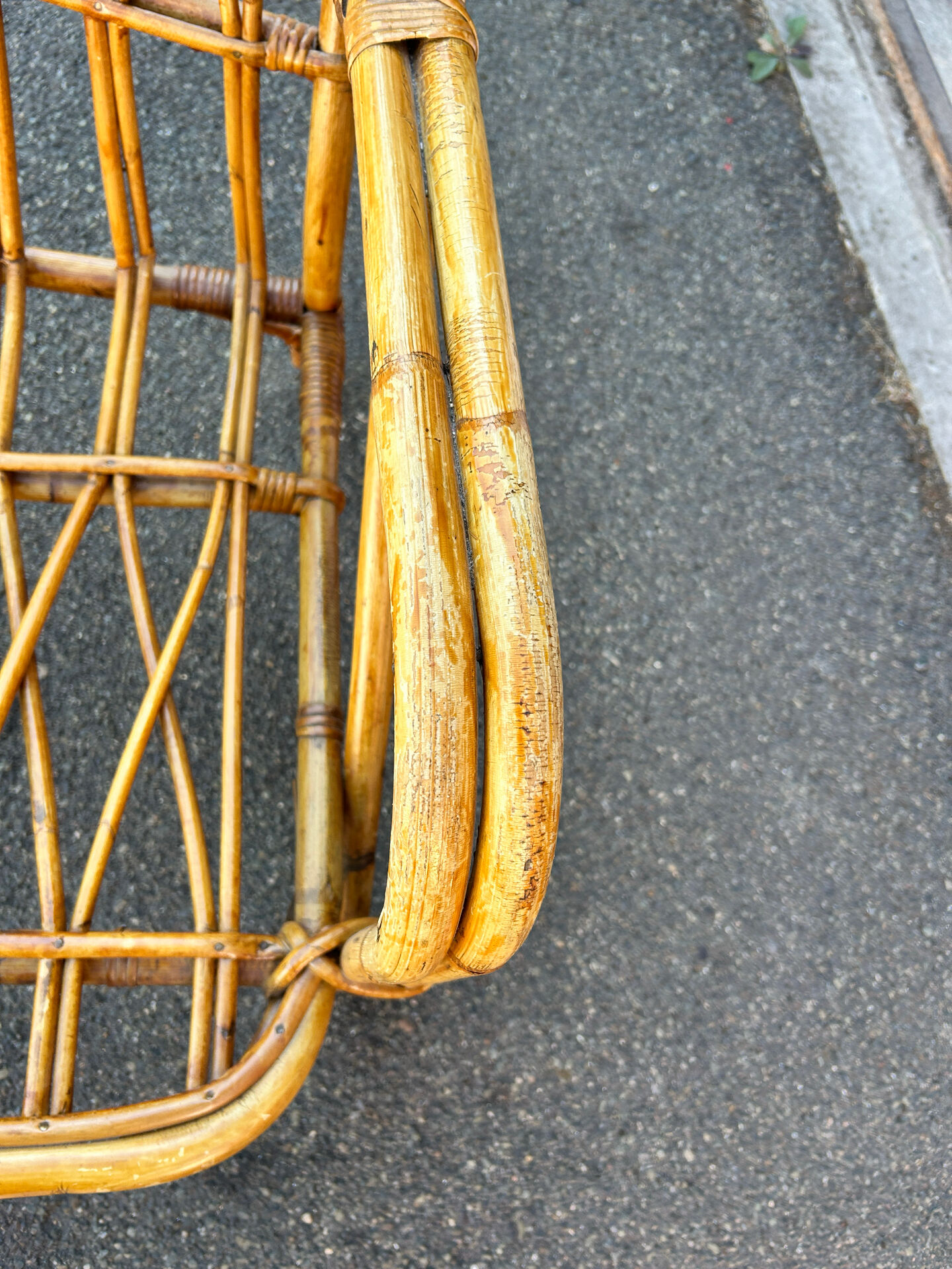 Bonaudi vallauris rattan lounge chair - 1950s/60s