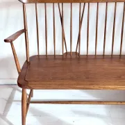 Vintage mid-century slatted bench from the 1960s.