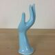Hand baguier soliflore ceramic blue