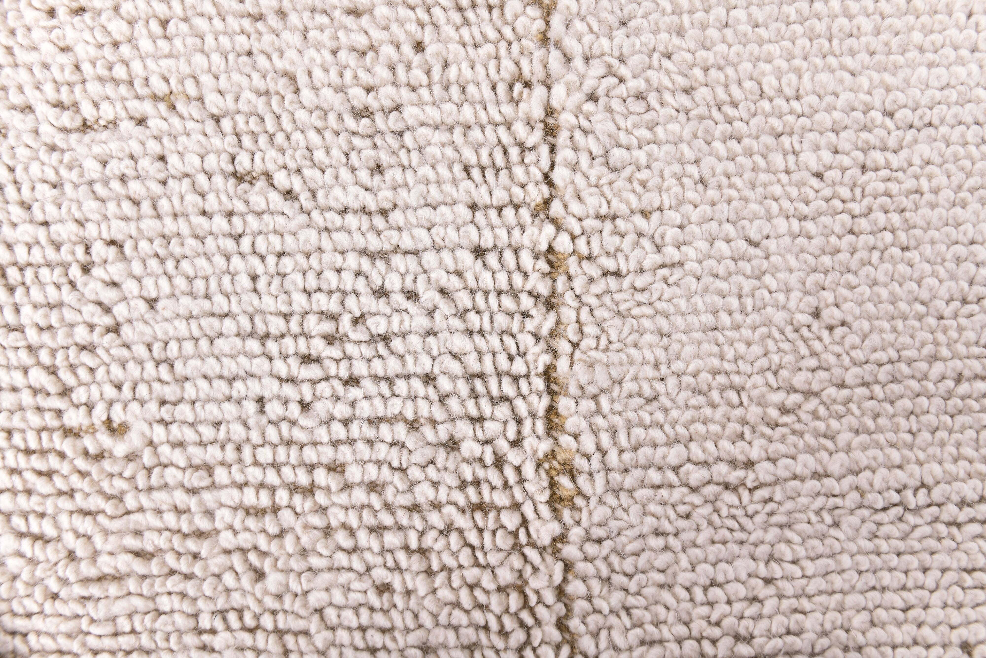 9x10 Mustard Beige Handmade Wool Moroccan Rug, 278x298Cm