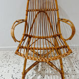 Six vintage rattan chairs