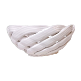 White ceramic braided basket