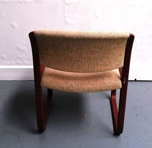 Set of 3 Strafor armchairs wool and wood