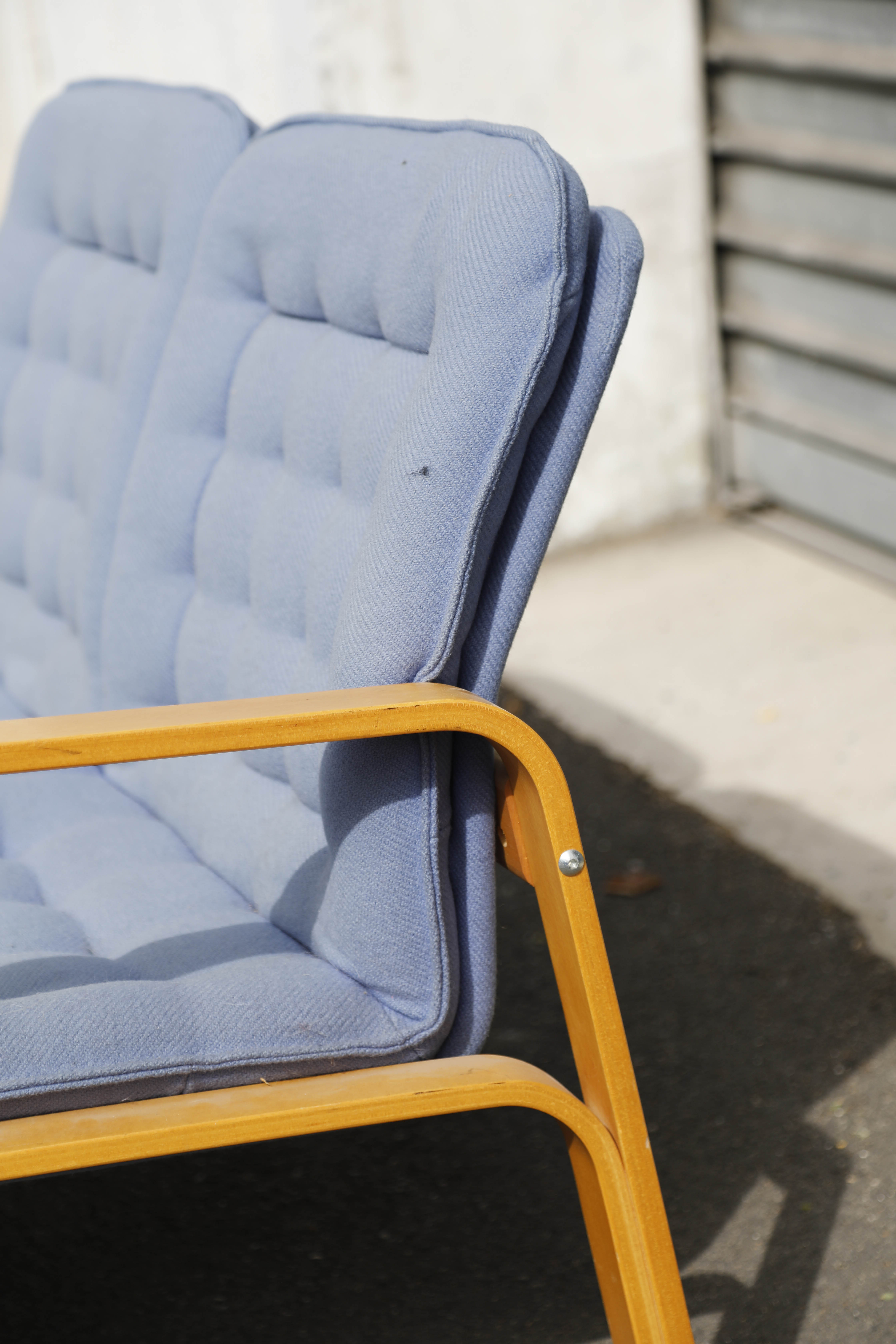 Sofa 2 places wool blue