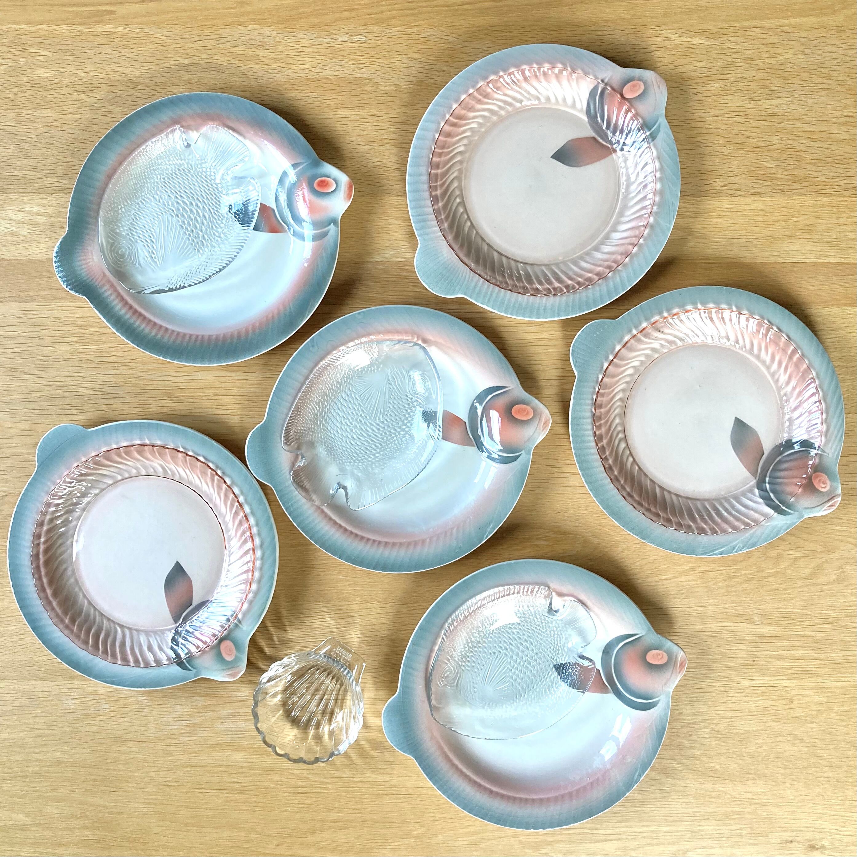 Fish plates Digoin Sarreguemines