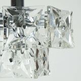 elegant 2-tier kinkeldey mid century PENDANT LIGHT crystal glass and chrome