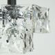 elegant 2-tier kinkeldey mid century PENDANT LIGHT crystal glass and chrome