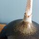 Fig-shaped oil lamp, stoneware soliflore, signed ceramic.