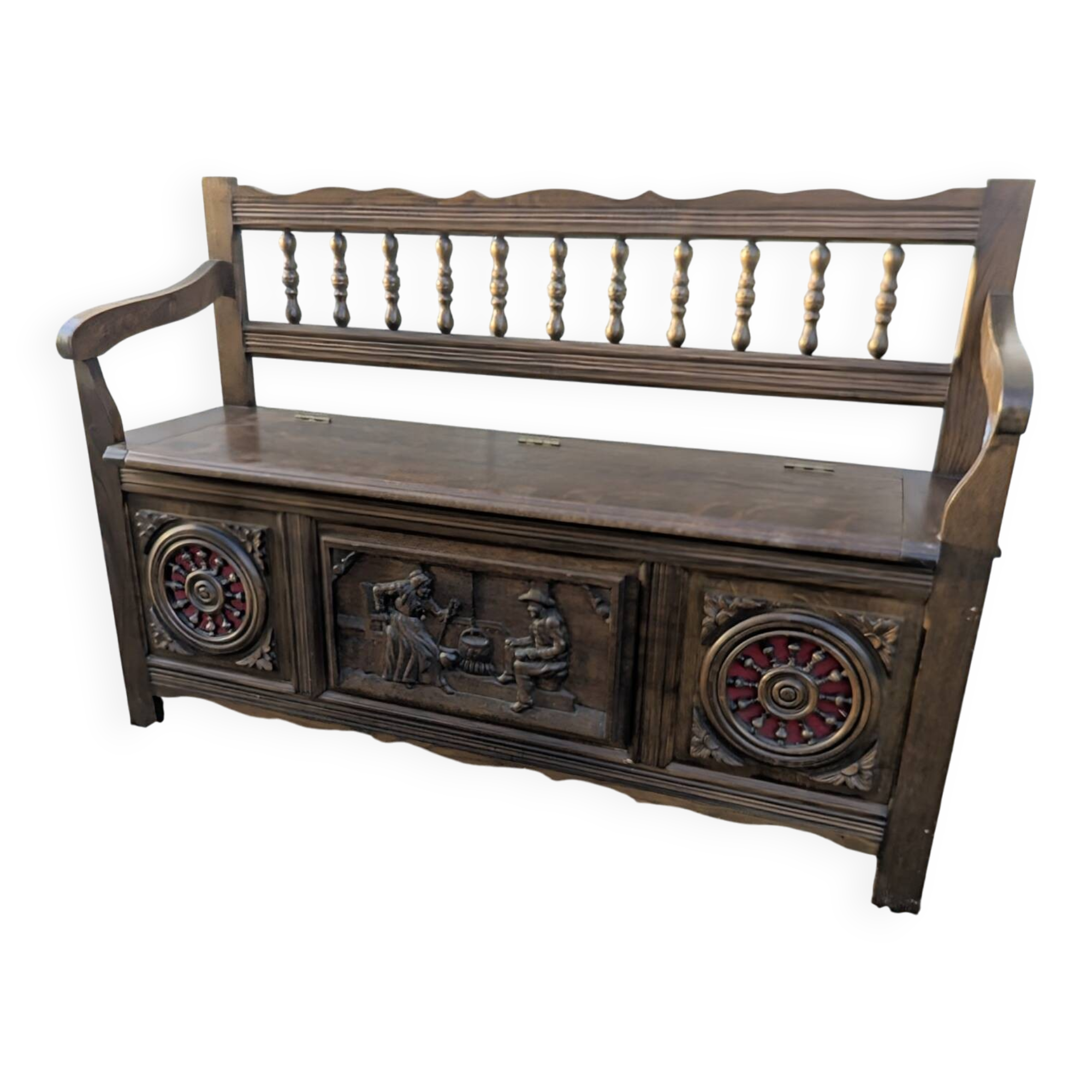 Large Breton storage bench for the entrance.