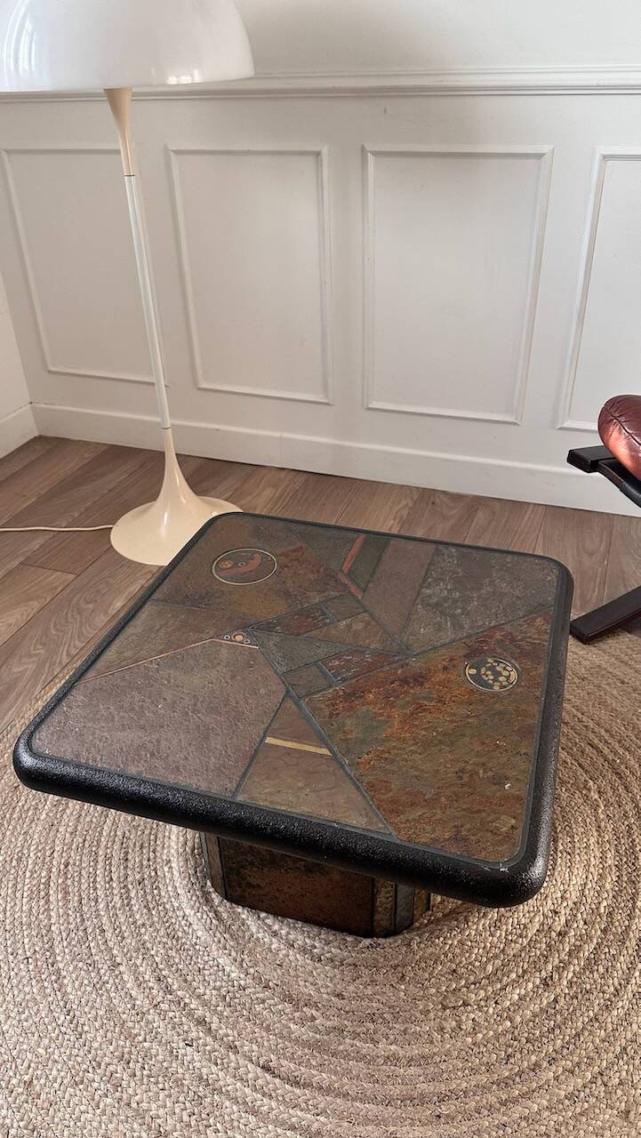 Brutalist coffee table by Paul Kingma