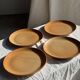 Set of 4 flat dinner plates in stoneware, no brand underneath.
