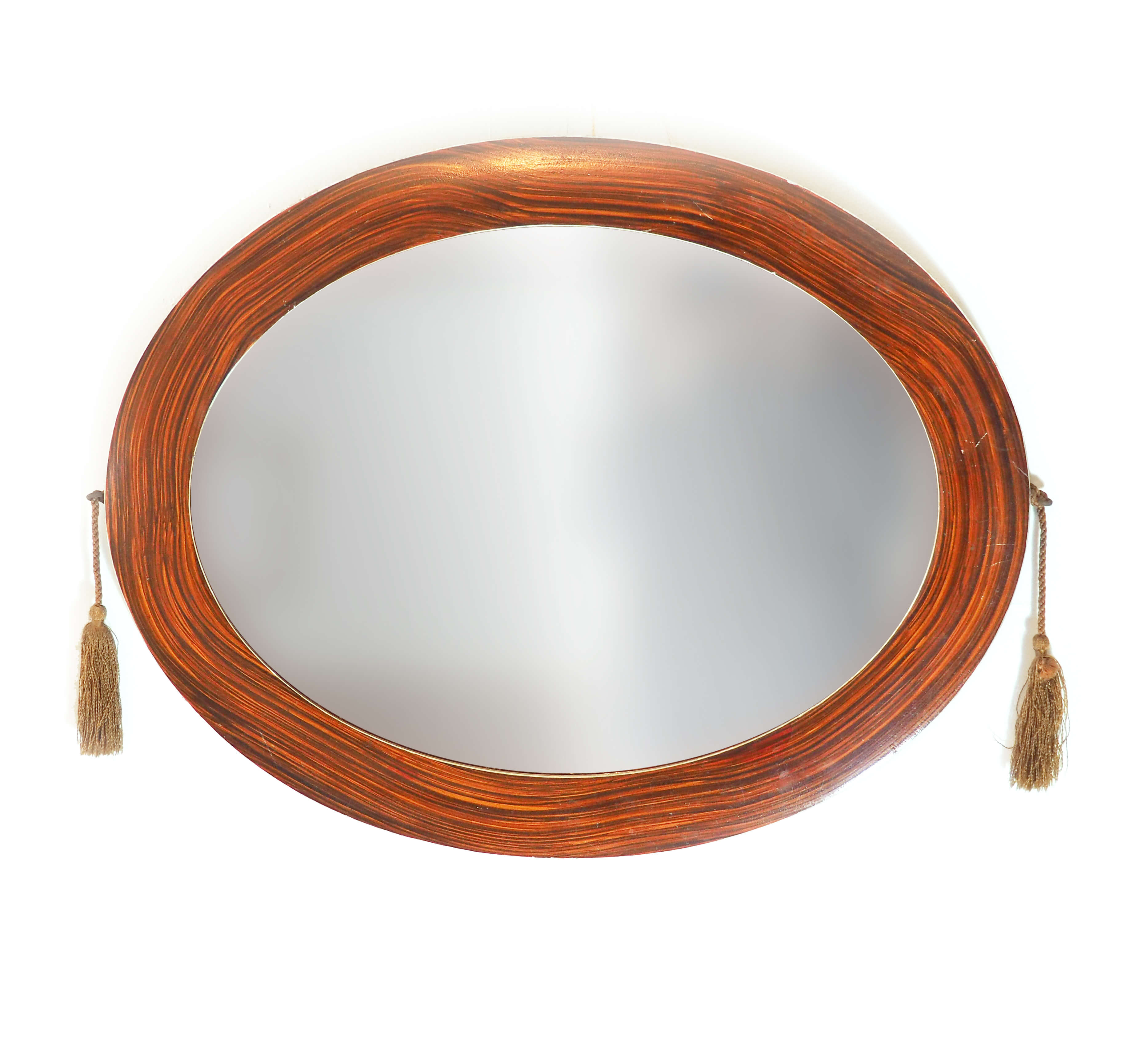 Miroir ovale à pompons