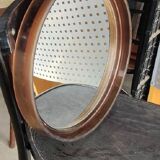 Round smoked gilac mirror vintage 1970