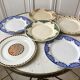 Lot de 6 assiettes à dessert Gien, Digoin "Capri" et "Nomeny", Badonviller "Novelty", "Madeleine"