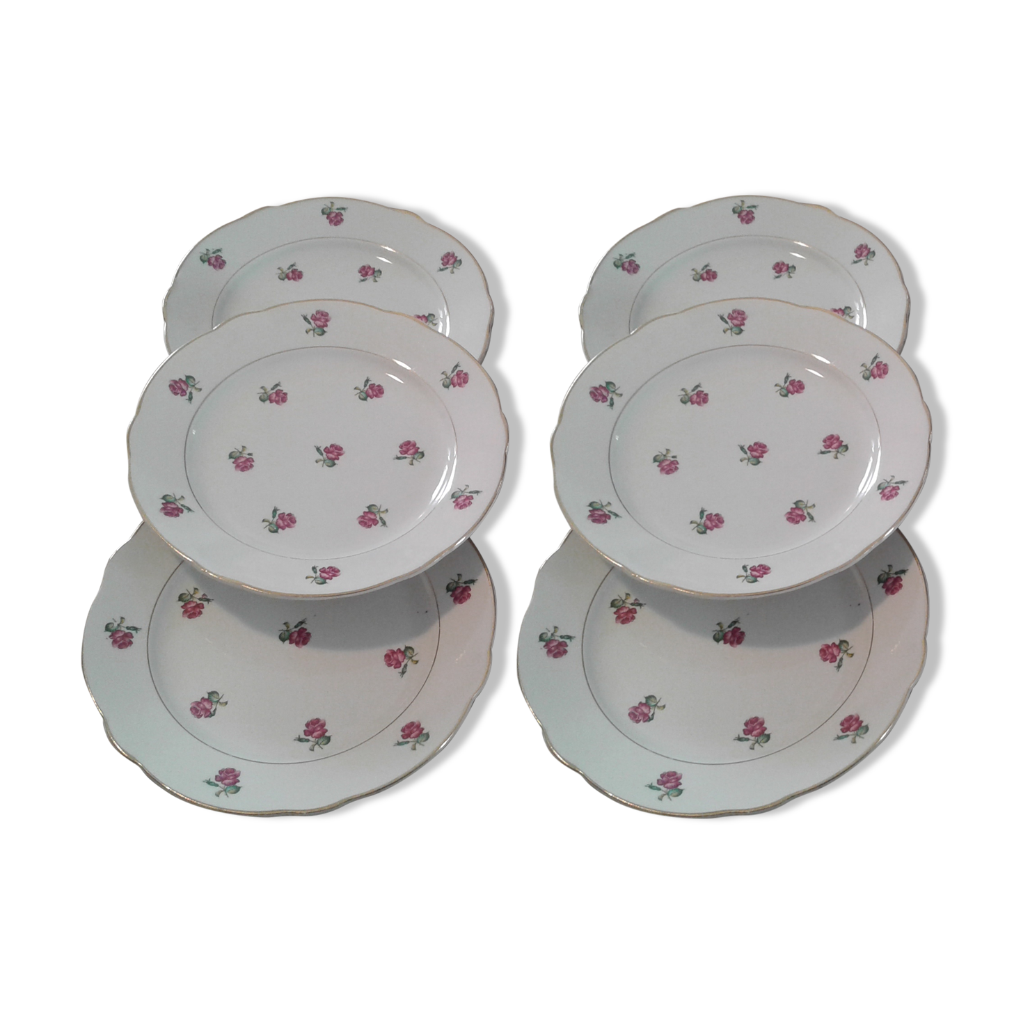 6 half porcelain plates K&G Luneville, circa 50