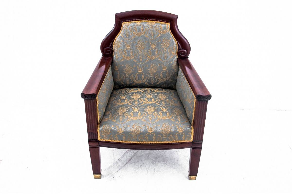 A pair of armchairs, Northern Europe, circa 1870.