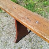 Authentic vintage farmhouse bench in varnished wood