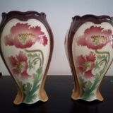 2 barbotines vases Art Nouveau