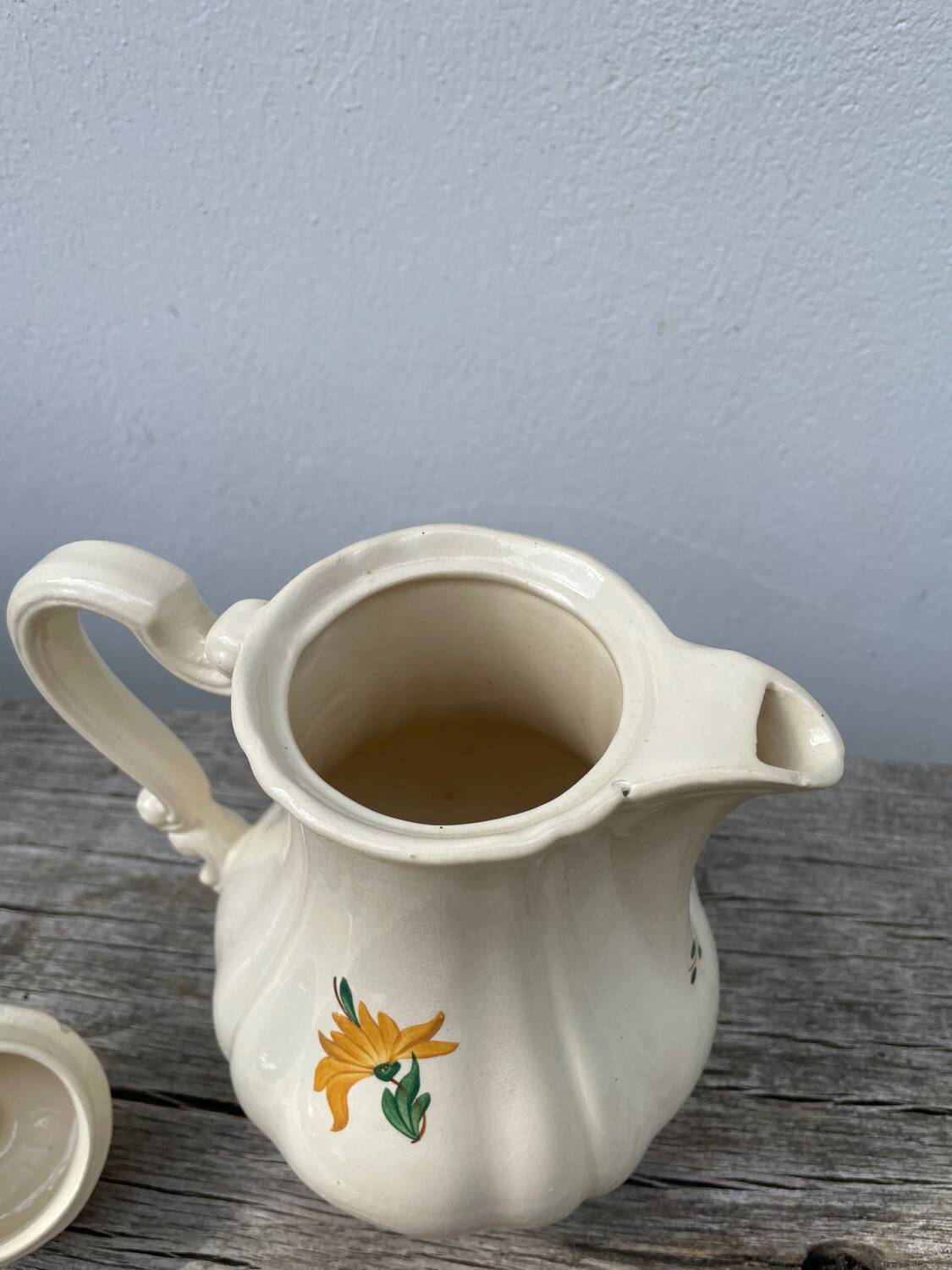 Digoin ceramic teapot with flowers