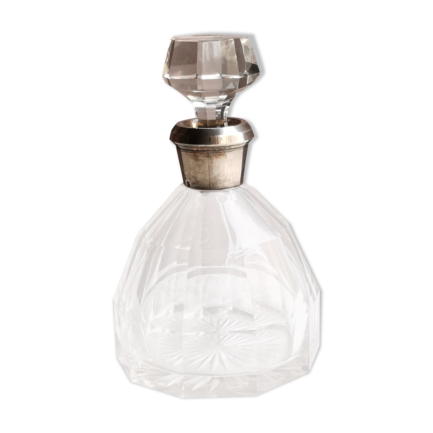 Old crystal round carafe