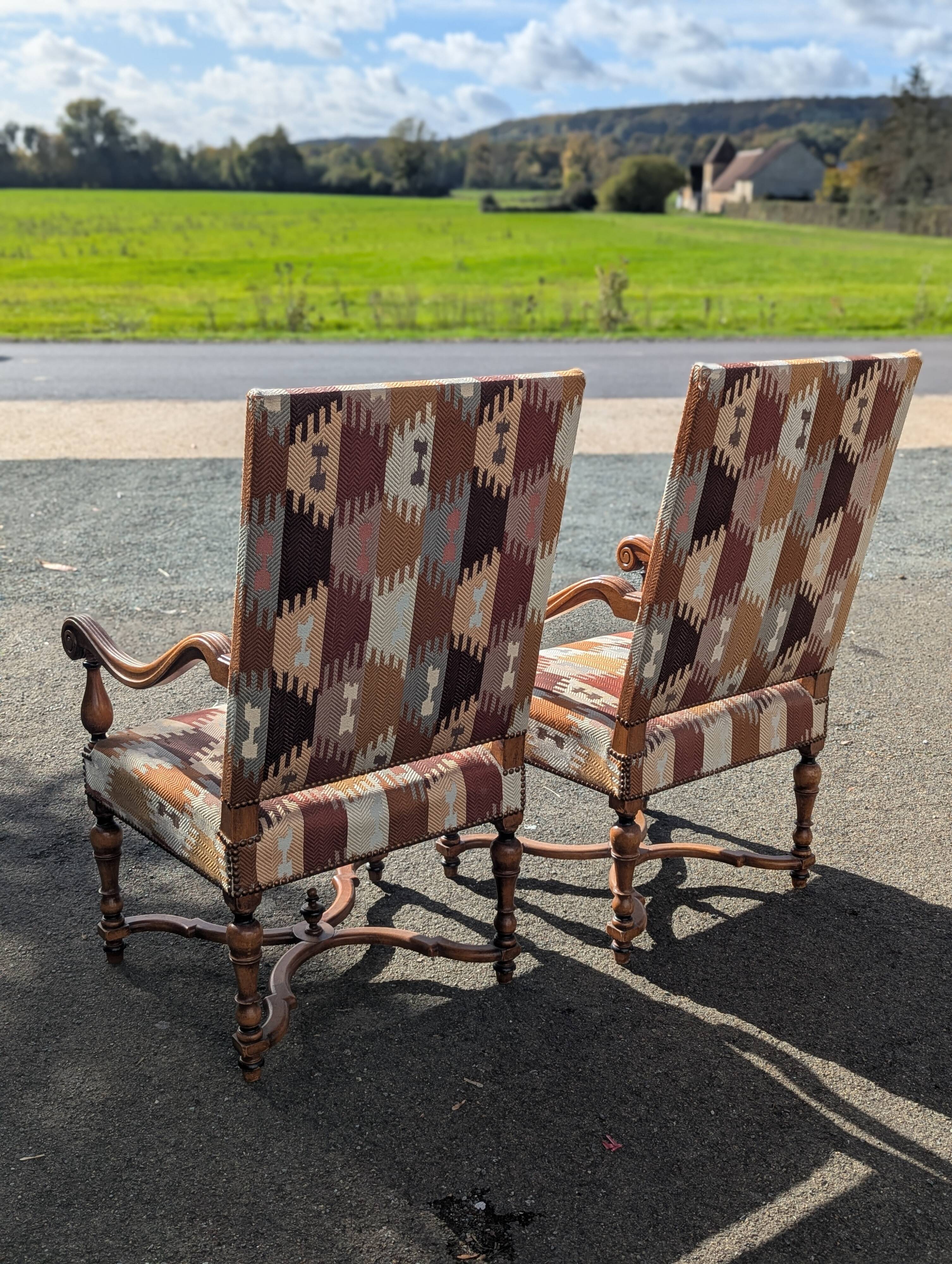 Pair of Louis XIII armchairs