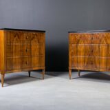 Set of 2 Identical Biedermeier Chests of Drawers, Germany, 19th Century, Wa